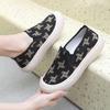 Women's Casual Platform Canvas Sneakers Anti Slip Breathable Chunky Walking Shoes Round Toe Loafers Lightweight Low-Top Dress Canvas Shoes for Women