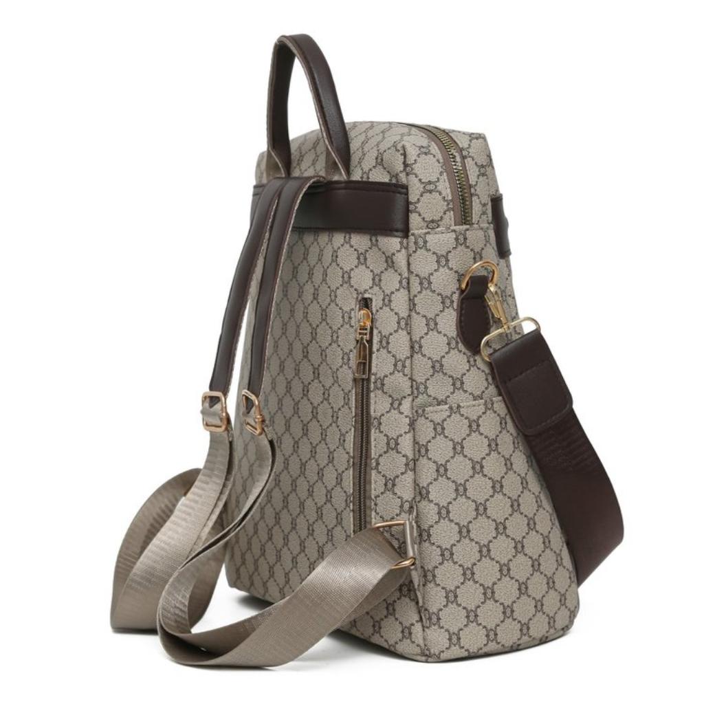 Backpack for Women PU Large Capacity Multi Pocket Adjustable Strap for Commuting and Travel