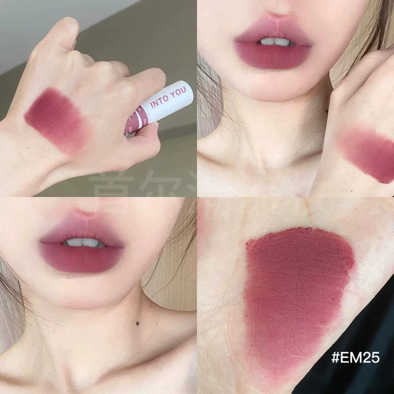 Intoyou Heroine Lip Mud Matte Lip Glaze Em05 Second Generation Sensitive Orange Cute Orchid Low Saturation Lipstick