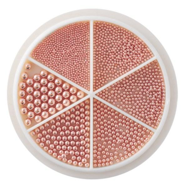 May Brown Nail Material Ball Charm M02249, Rose Gold, 1 Piece