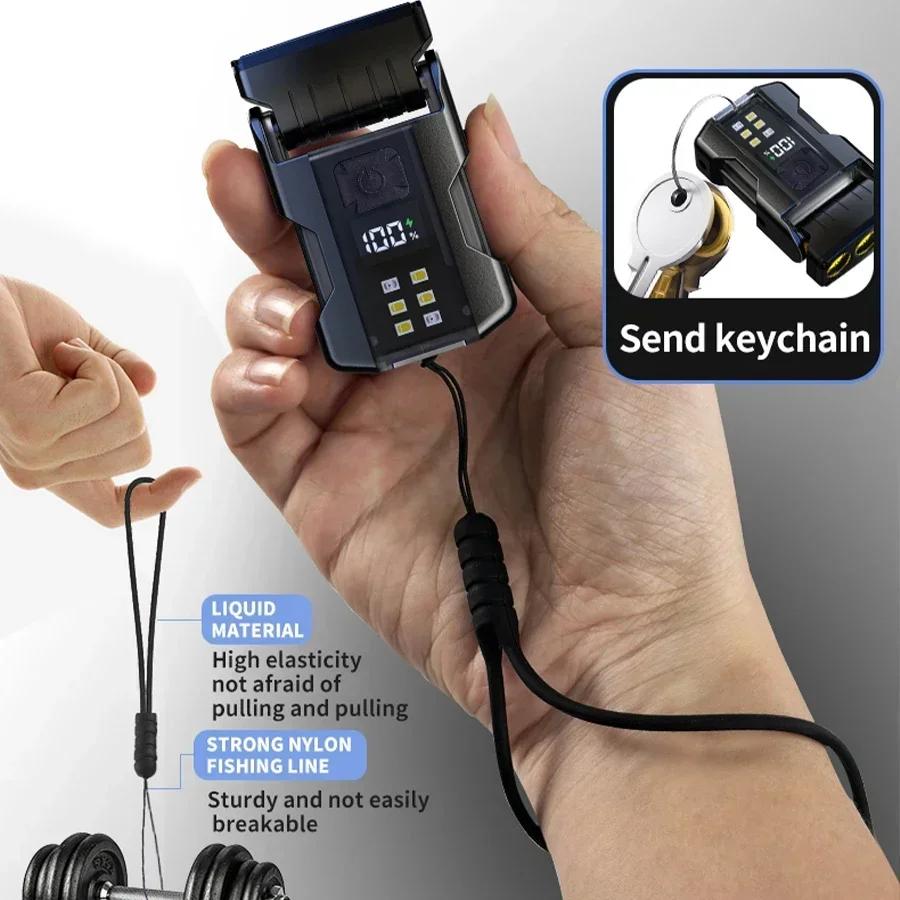 Mini Keychain Flashlight Rechargeable Camping Lamp Safety Warning Light Magnetic Repair Light Outdoor Work Light Emergency Lamp