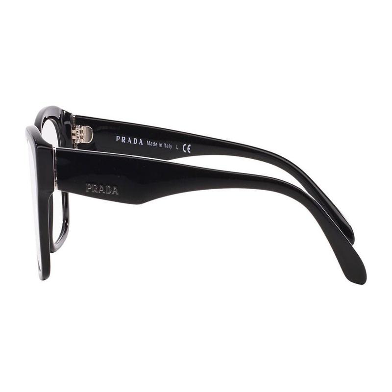 Prada Logo Print Plastic Irregular Optical Frame Women's Black