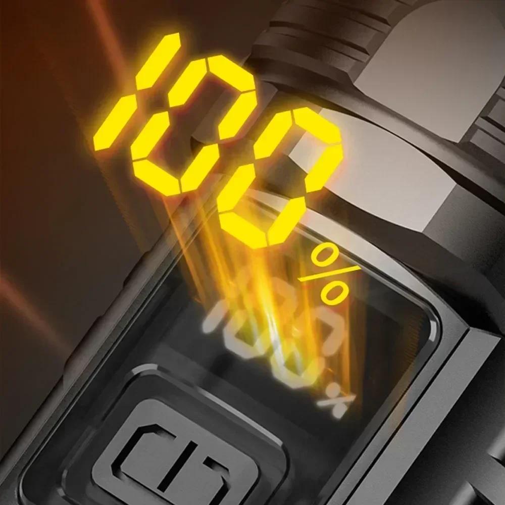 5000 мАч новый супер яркий фонарик с дисплеем питания портативный кемпинг рабочий сильный фонарь защита многофункциональный фонарь