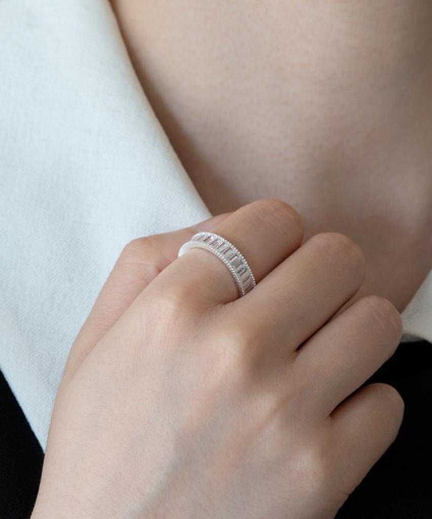 Серебряное кольцо Alleun 925 пробы, квадратный кубический серебряный палец (Тип А)