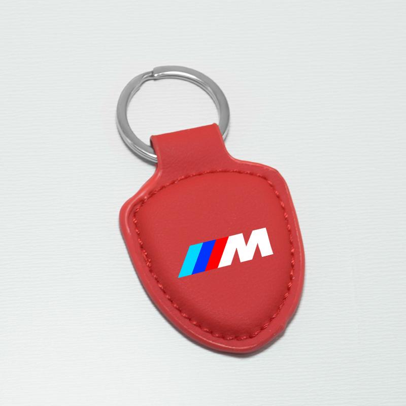 BAGC4 Car Sticker Leather Shield Styling Car Keychain Key Emblem Ring For BMW M M3 M5 X1 X3 X5 X6 E46 E39 E36 E60 Key Chain Auto Acces