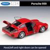 Масштаб 1/24 WELLY Porsche 959, модель автомобиля из сплава, литье под давлением, металлические игрушечные автомобили, модель автомобиля, коллекция высокой имитации, детские подарки