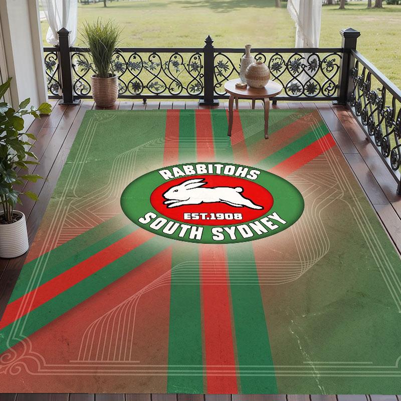 Soft Floor Carpet South Sydney Rabbitohs Pattern Area Rug Decorative Mat For Home Room Decoration