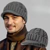 Men's Knitted Hat with Warmth and Thick Velvet, Short Eave Duckbill Cap, Ear Protection, and Woolen Hat
