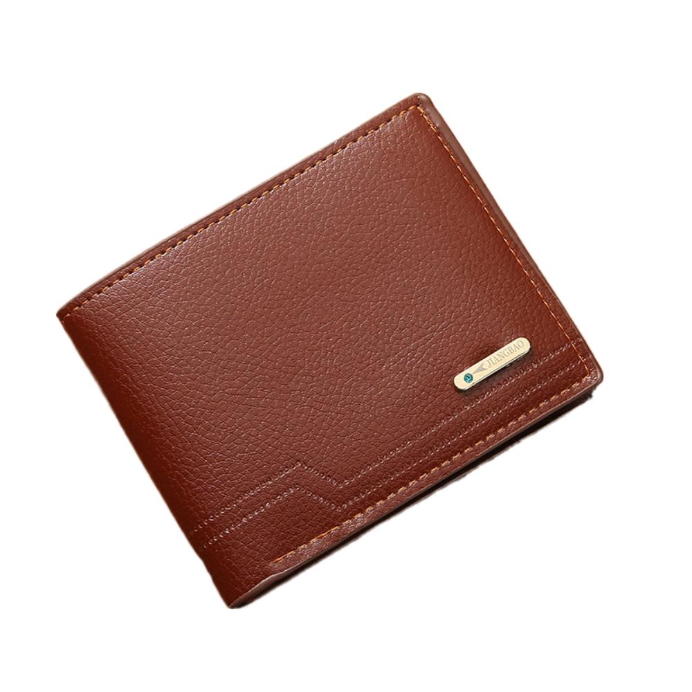 Large Capacity Male Leather Purse PU Leather ID Card Holder Portable Pocket Purse Daily Use