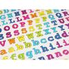 170 Autocollants - Alphabet et chiffres - arc-en-ciel - Dorures