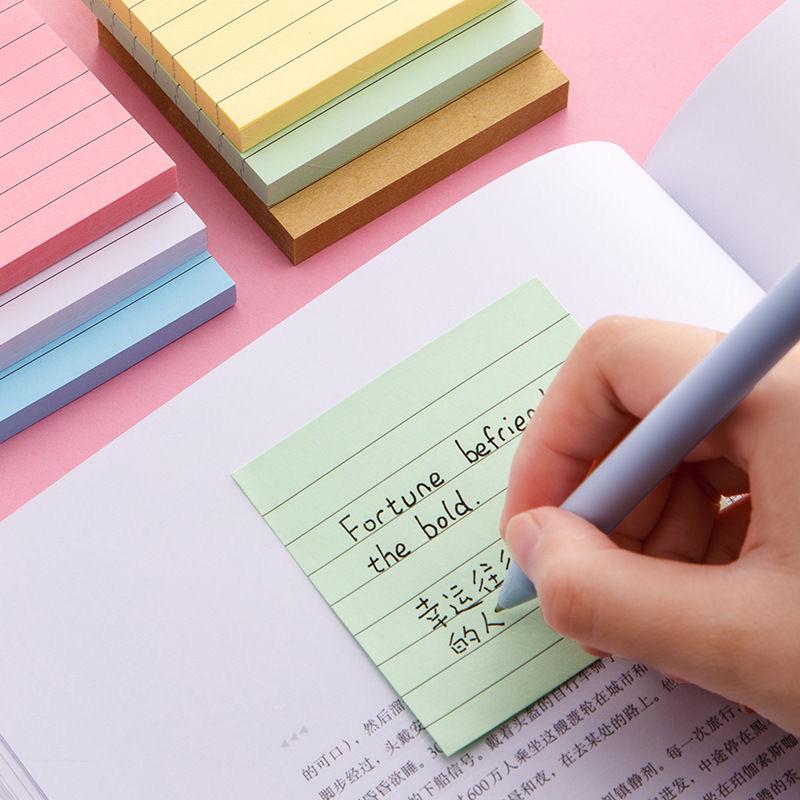 Colored Adhesive Sticky Notes Memo Pads, 100 Sheets, Student Stationery