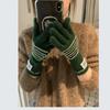 Striped Lengthen and Thicken Solid Color Gloves Cute Simple Long Warm Gloves Touch Screen Cycling Warm Gloves