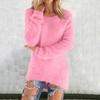 Womens Cute Sweaters Casual Crewneck Fleece Pullover Long Sleeve Thermal Soft Fuzzy Sweater Winter Clothes
