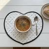 Washable Heart-shaped Bowl Pad Romantic Coaster Portable Quilted Mat  Photography Props