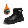 Girls' Fashion Trend with Zipper and Plush Insulation High Top Cotton Boots Short Boots Casual Fashion Boots