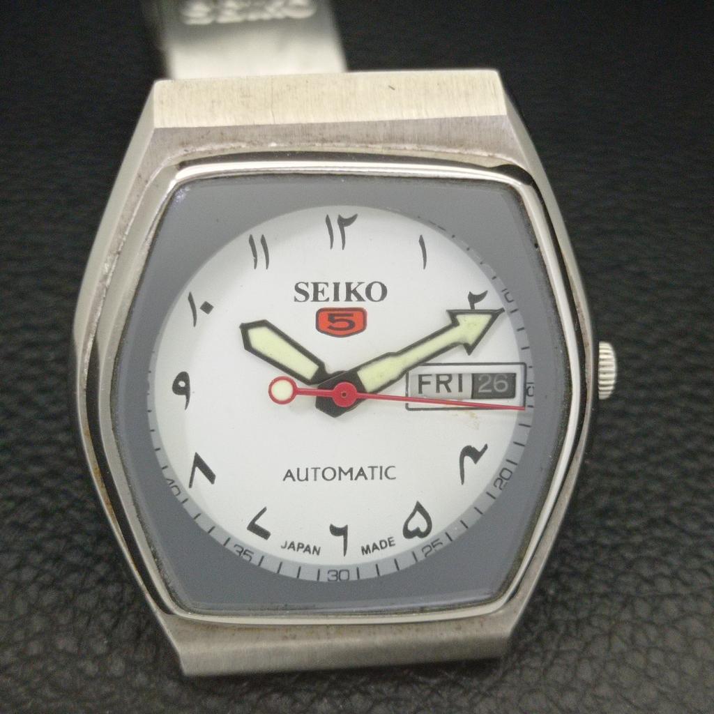 ОРИГИНАЛЬНЫЕ ВИНТАЖНЫЕ МУЖСКИЕ АВТОМАТИЧЕСКИЕ ЧАСЫ SEIKO 5 6119C ЯПОНИЯ С БЕЛЫМ ЦИФЕРБЛАТОМ a702463-5