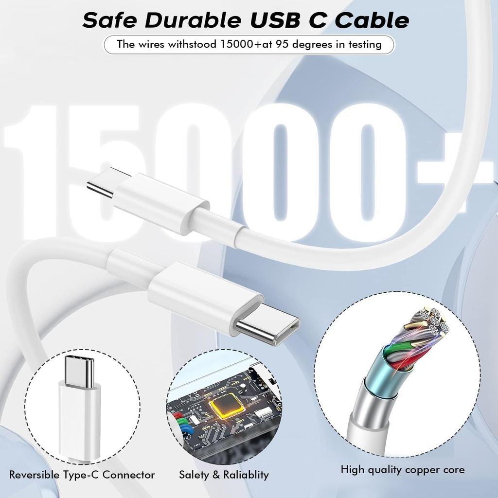 Двойной кабель USB-C 100W PD для быстрой зарядки Type C на Type C для iPhone 15 Plus 16 Pro Max Samsung Кабель для передачи данных для быстрой зарядки С коробкой