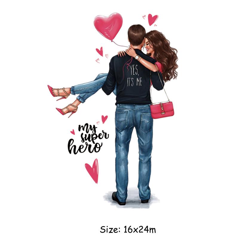 Patches For Clothes Happy Valentine'S Day Patches A-Level Washable New Design T-Shirt Jeans Stickers Heat Transfer Flower Patch