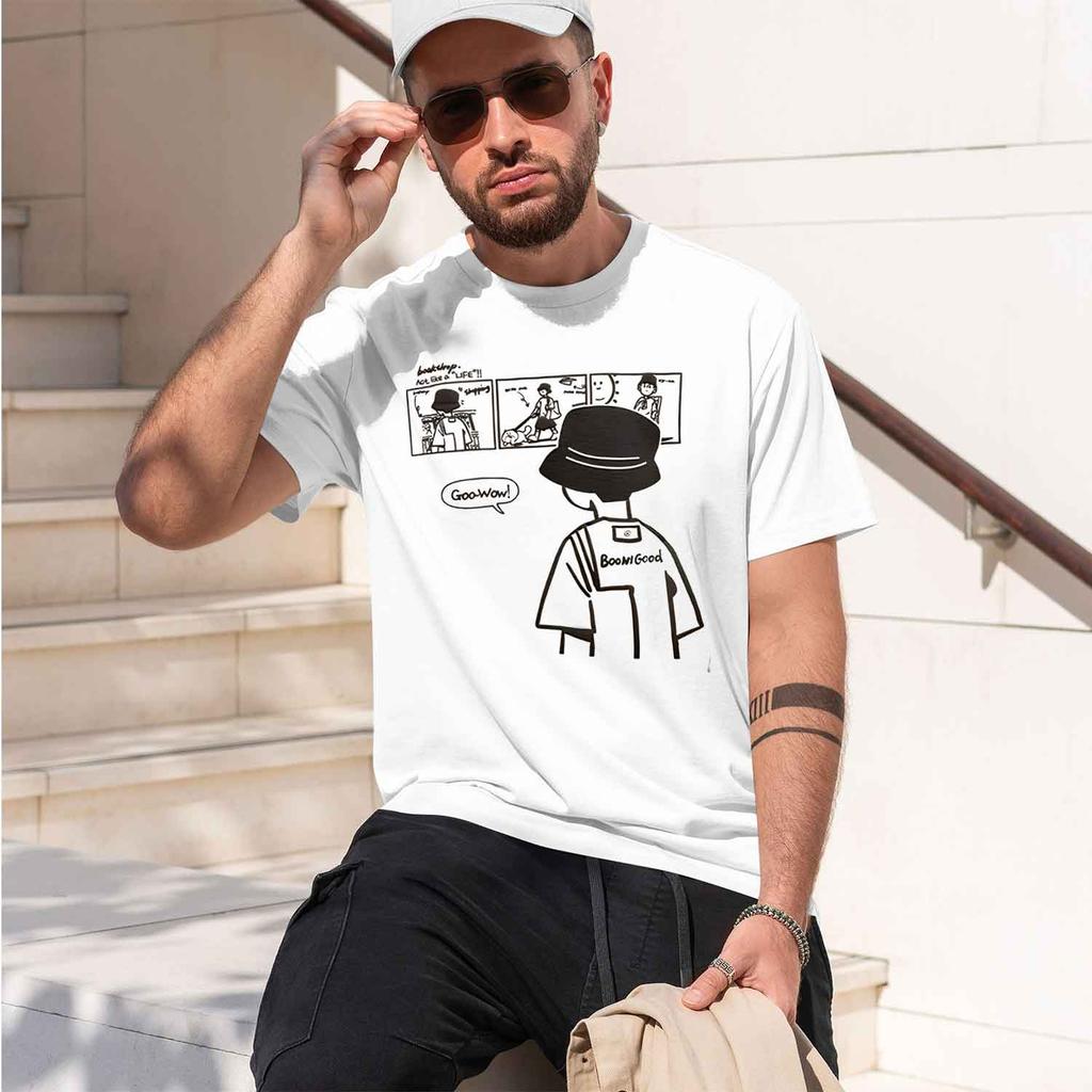 2026 New Model Unisexs Summer 100 Cotton Fashionable Casual Loose Trendy Pattern Printed Round Neck Short Sleeve Tshirt