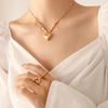 Корейская новая модная цепочка Love Snake Bone для женщин, универсальный дизайн, персиковое сердце, кулон, ожерелье