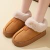 Женские зимние тапочки на толстой подошве с плюшевой отделкой и буквенным принтом, удобный дизайн, модный тренд, прочный материал