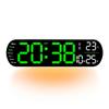 Large Digital LED Wall Clock with Atmosphere Light Wall-mounted Adjustable Brightness Remote Control Electronic Alarm Clock