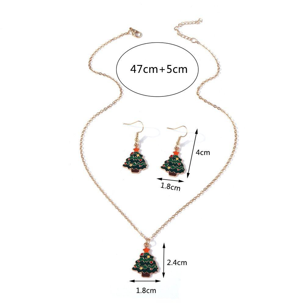 Рождественская елка серьги подвески снеговик женщины леди девушки цепочка ожерелье серьги