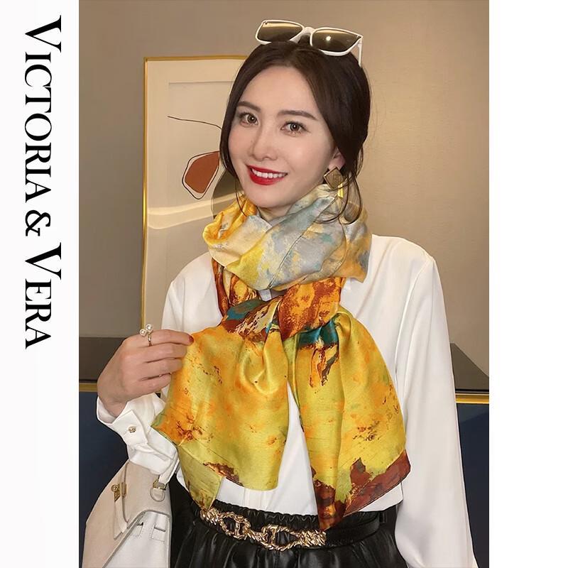 VICTORIA&VERA Printed Mulberry Silk Scarf