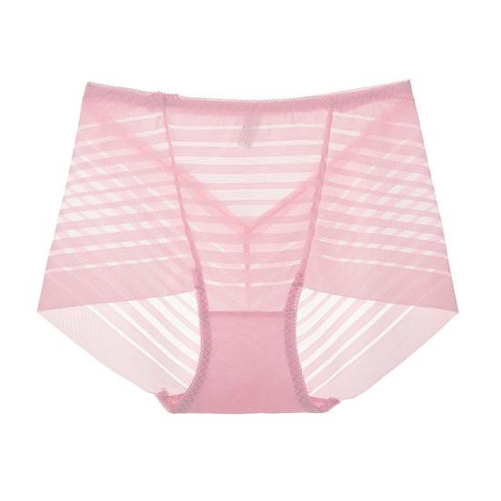 Women Sexy Striped Mesh Sheer Panties High Waist Seamless Underwear