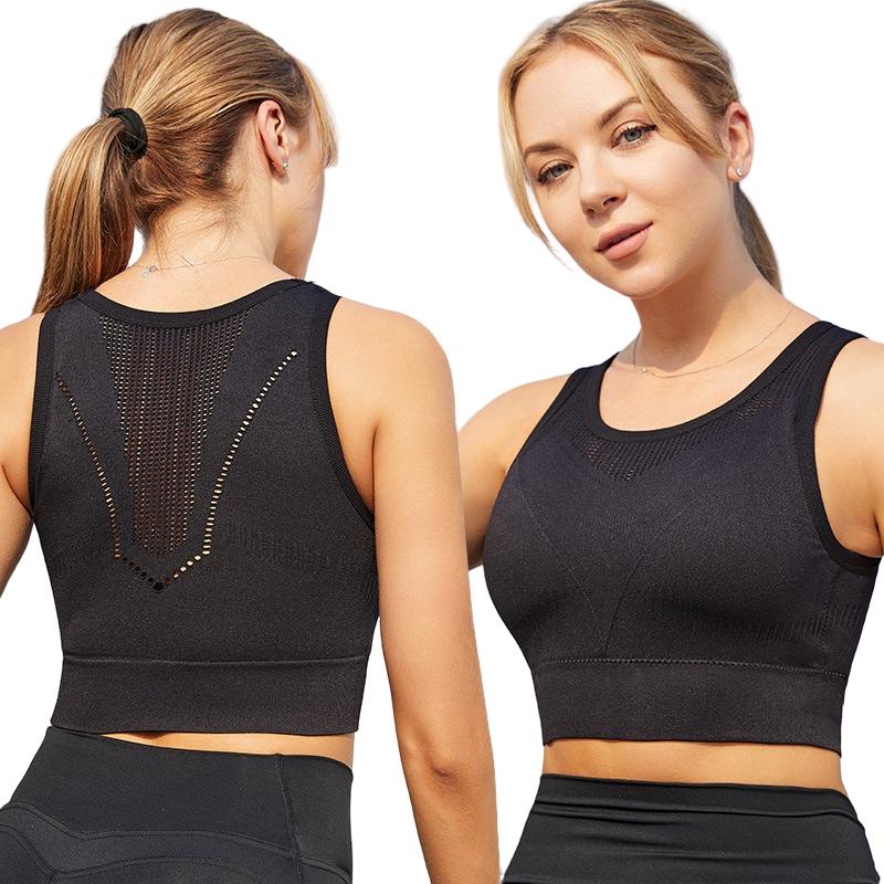Женский спортивный бюстгальтер, противоударные бюстгальтеры с фиксированной чашкой, нижнее белье с полой спиной для спортивных женщин, большие размеры, бодибилдинг, бега, бюстгальтеры для йоги, нижнее белье