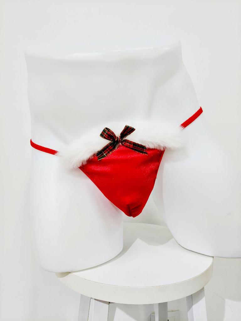 Men's Bunny Girl Christmas Lingerie Set - Open Crotch Bodysuit & Thong