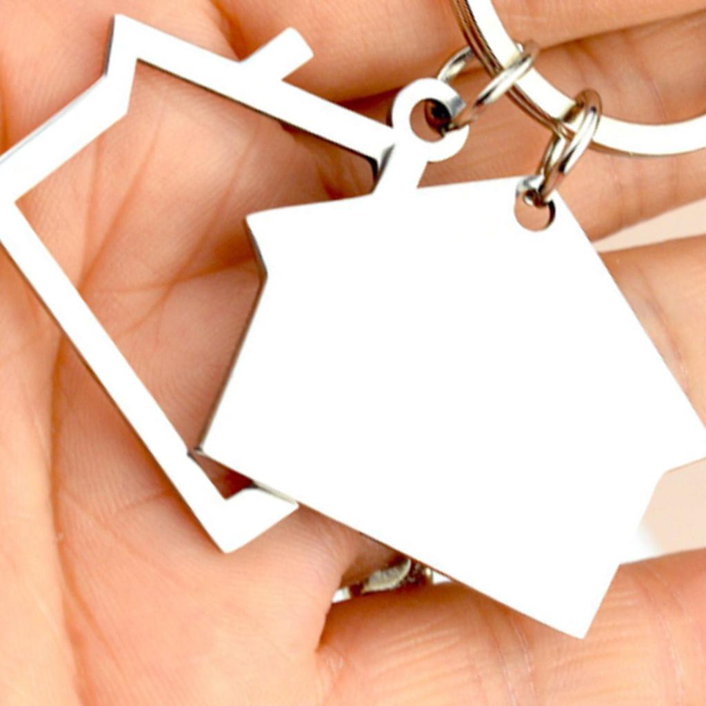 Двухслойный брелок с дизайном дома, современный художественный брелок в форме дома из сплава для домовладельцев и для подарка