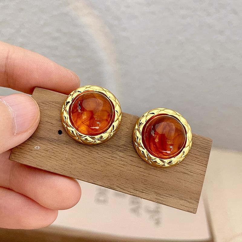 Модные серьги-кольца из смолы янтарного цвета C-образной формы для женщин и девушек, очаровательные трендовые серьги, изысканные украшения