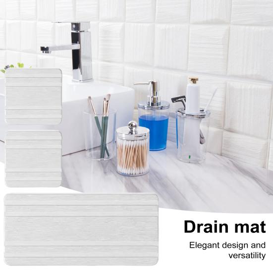 3 шт. водопоглощающий каменный поднос в полоску дизайн быстросохнущий сливной коврик для раковины противоскользящий держатель для мыла для кухни ванная комната туалетные столики