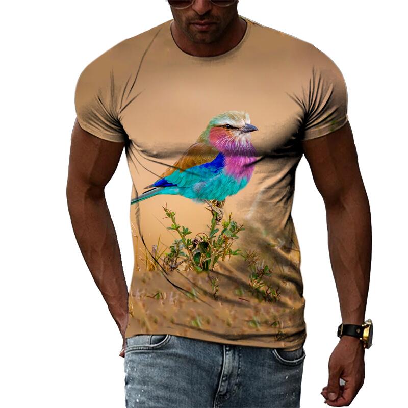 Summer Fashion Animal Birds Eagle Graphic T Shirts For Men 3D Print Hip Hop Harajuku Personality Round Neck Short Sleeve Top