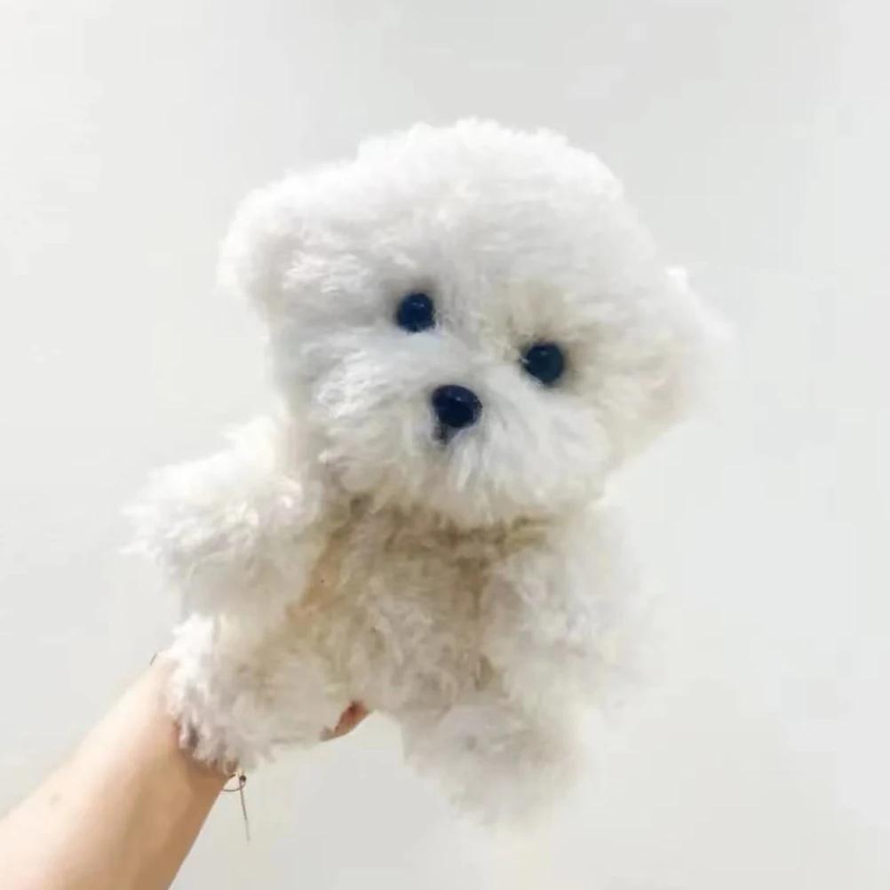 Cute Bichon Dog Plush Toys Simulation Curly Dog Kawaii Real Life Plush Stuffed Dolls Girl Kids Birthday Xmas Gift
