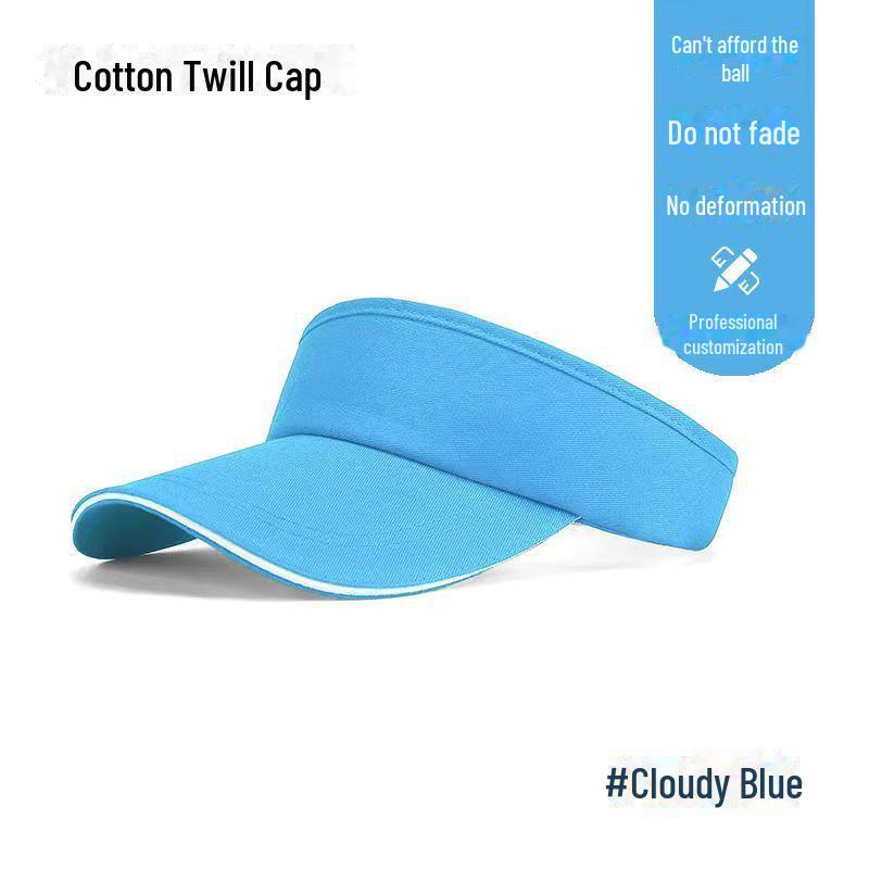 Козырек от солнца с индивидуальным логотипом: Идеально подходит для занятий спортом на открытом воздухе и путешествий. Кепка из полиэстера и хлопка.