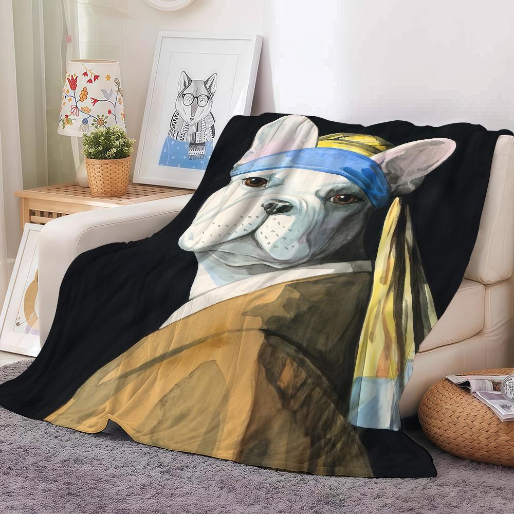 Cute Animal Sheep Dog Blanket Warm Soft Suitable For Bedroom Sofa Bed Living Room Office Travel Camping Gifts