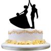 Pretty Bride and Groom Cake Toppers Couple Wedding Romantic Cake Topper for Wedding Cake Decorative Accessories