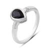 Silver Ring with Natural Sapphire 1.757ct, Cubic Zirconia, Weight 2.48 G (2164999)