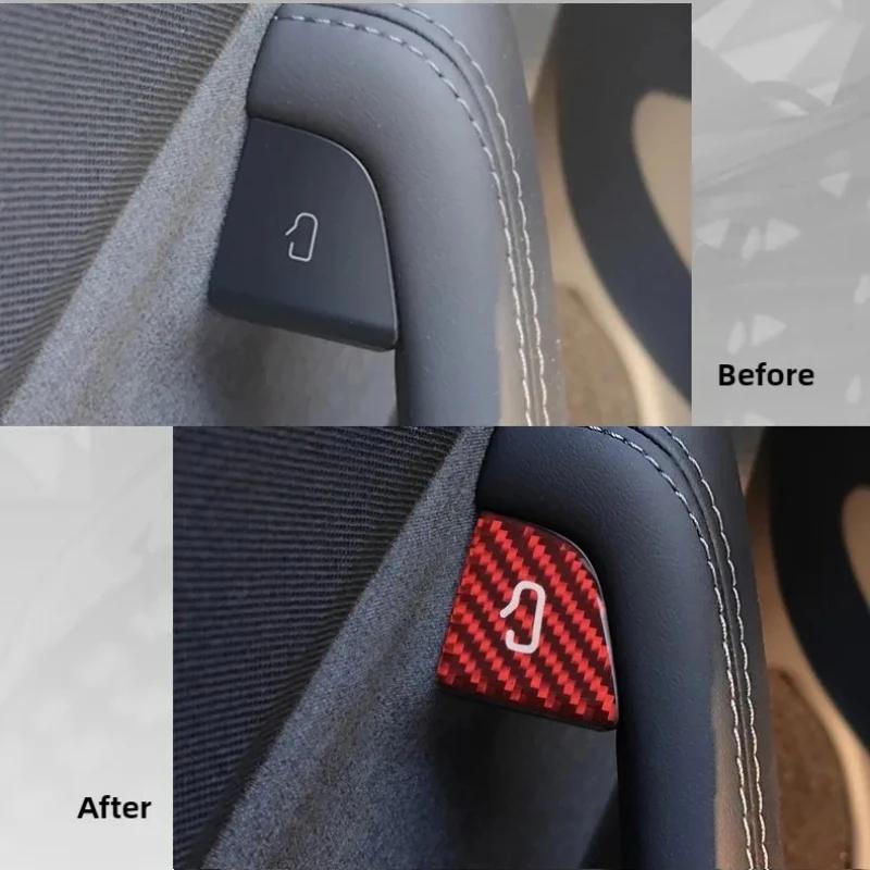 Pour Tesla Model Y Juniper 2025+ Model 3 Highland 2024, autocollants décoratifs en fibre de carbone pour bouton de commande de porte, accessoires