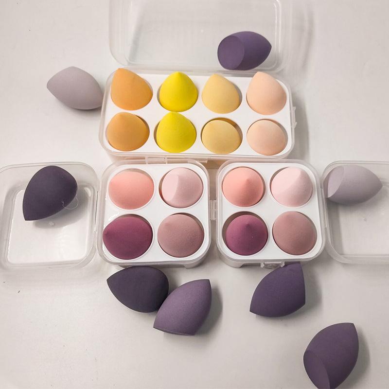 4pcs Makeup Sponge Powder Puff Dry and Wet Combined Beauty Cosmetic Ball Foundation Powder Puff Bevel Cut Make Up Sponge Tools