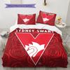 Sydney Swans Charge Bedding Quilt Set Quilt Cover Pillowcase Home Decoration Birthday Gift (1 * duvet cover + 2 * pillowcase, without core)