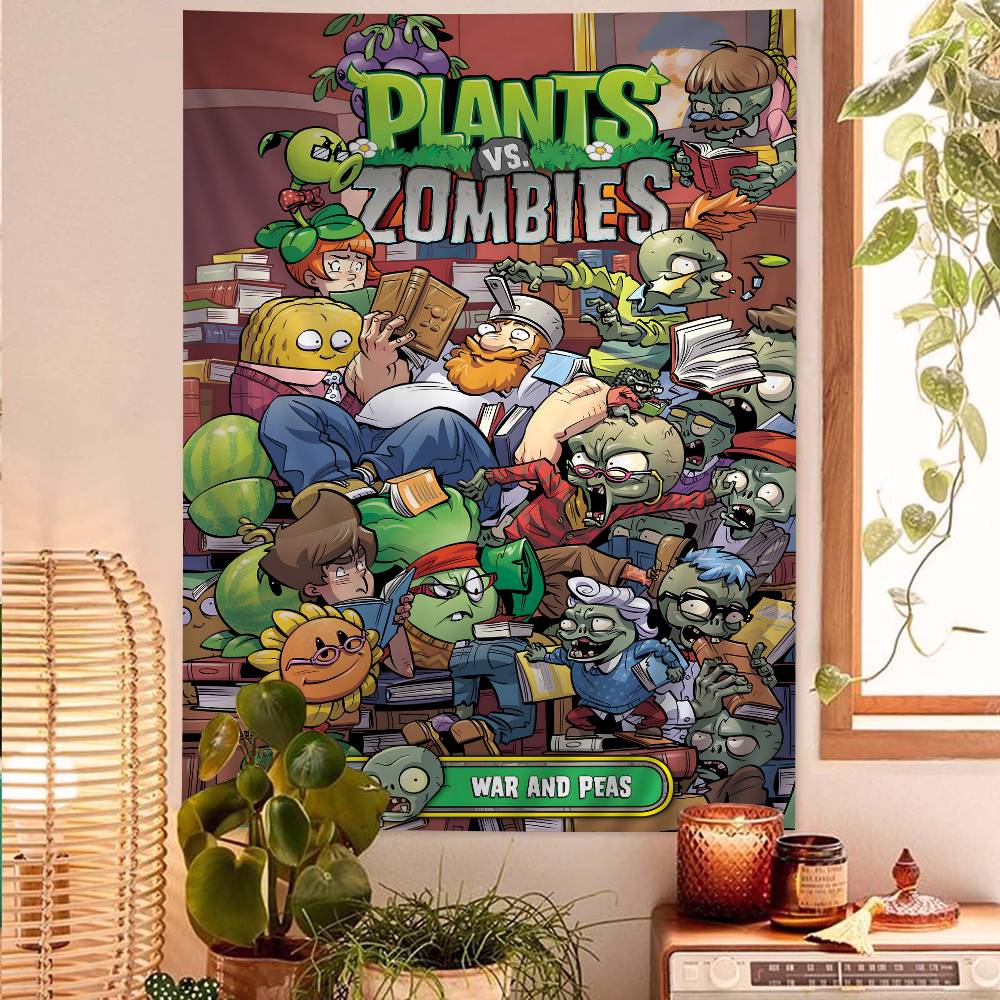 Classic Game PPlants Vs ZZombies Tapestry Wall Hanging Cheap Hippie Wall Hanging Bohemian Wall Tapestries
