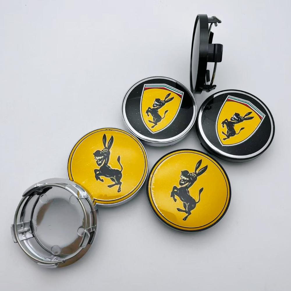 4pcs Donkey Logo Emblem Badge Car Wheel Center Caps 58mm 54mm Rim Hub Center Dust Cover Wheel Hubcaps Car Styling Accessories