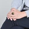 2025 Vintage Carved Tiger Eye Stone Ring, Men's Personalized Black and White Turquoise Ring, Fashionable Jewelry