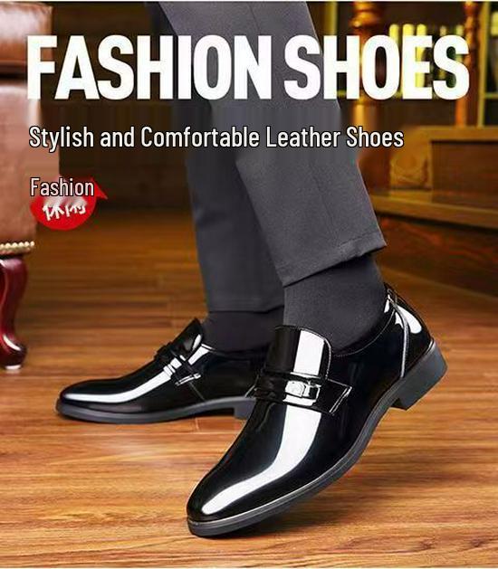 Мужские формальные туфли слипоны из черной кожи - Деловой кэжуал