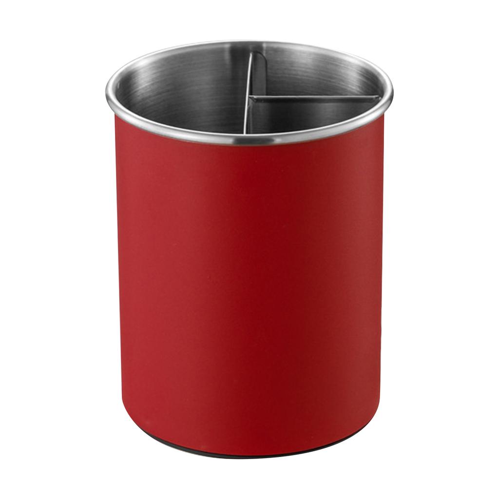 Stainless Rotating Kitchen Utensil Holder with Dividers, Multifunctional Countertop for Chopsticks, Cutlery, Spoons, Forks