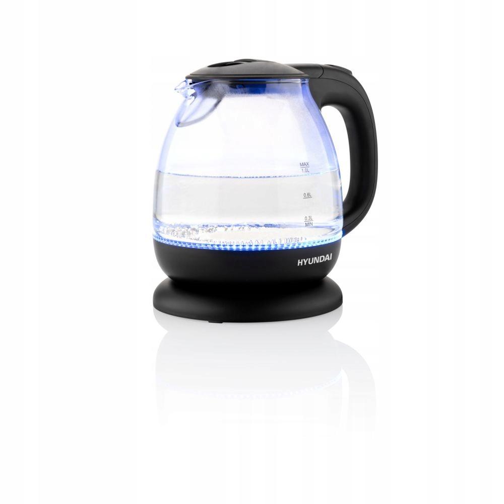 Hyundai Vk101 Electric Kettle 1.0L 1100W Black Glass 1 Pc