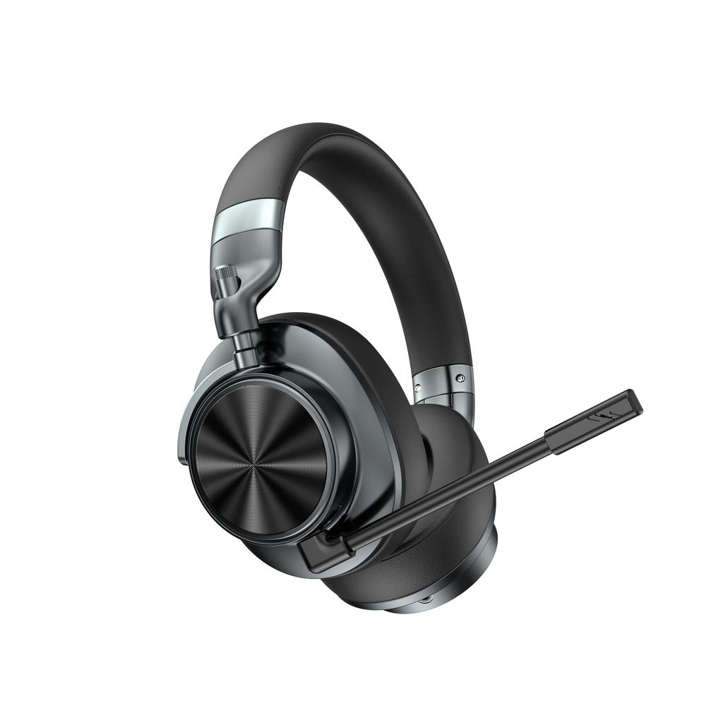 High Quality Custom Sports Gaming Headphones QCC3095 Noise Cancelling 125H Over-ear Smart Sensors IPX5 Waterproof Metal Leather
